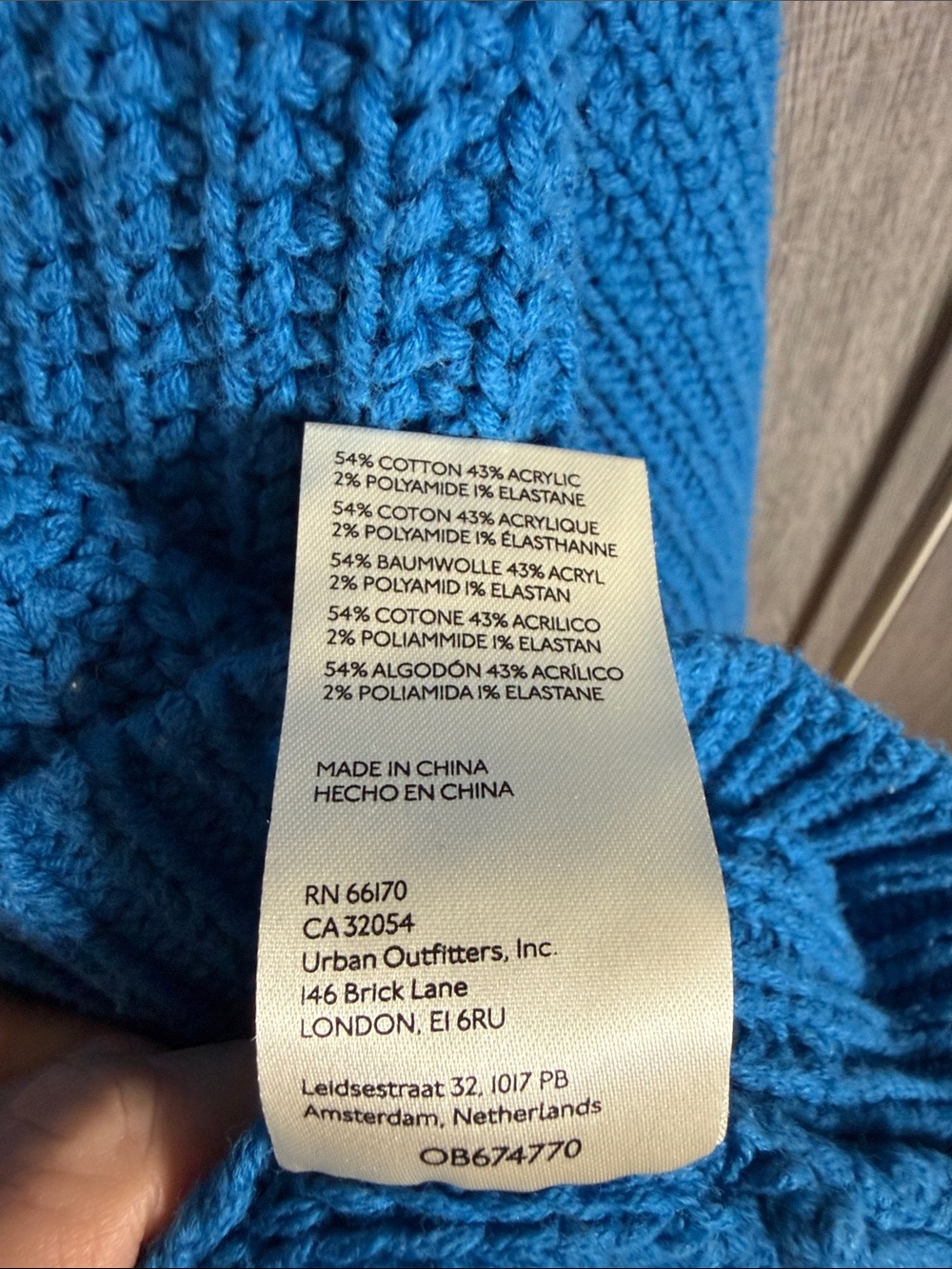 FREE PEOPLE Swim Too Deep Turtleneck Sweater in Blue Women's Small - Picture 6 of 7